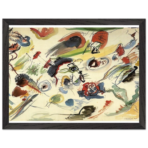 UNTITLED FIRST ABSTRACT WATERCOLOR 1910 by Wassily Kandinsky — Framed art print at Zephyeer