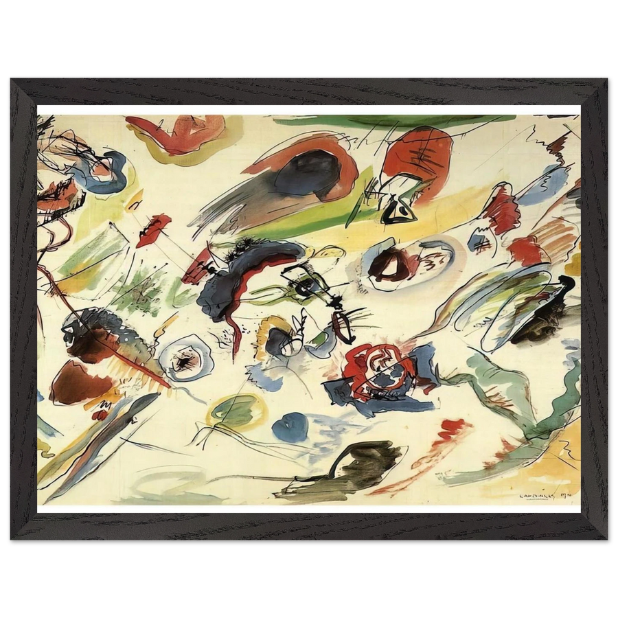 UNTITLED FIRST ABSTRACT WATERCOLOR 1910 by Wassily Kandinsky — Framed art print at Zephyeer