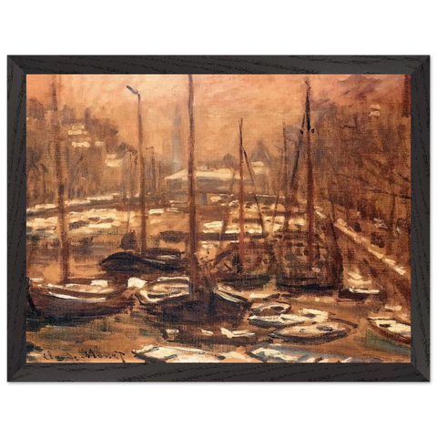 Geldersekade of Amsterdam Invierno by Claude Monet — Framed art print at Zephyeer