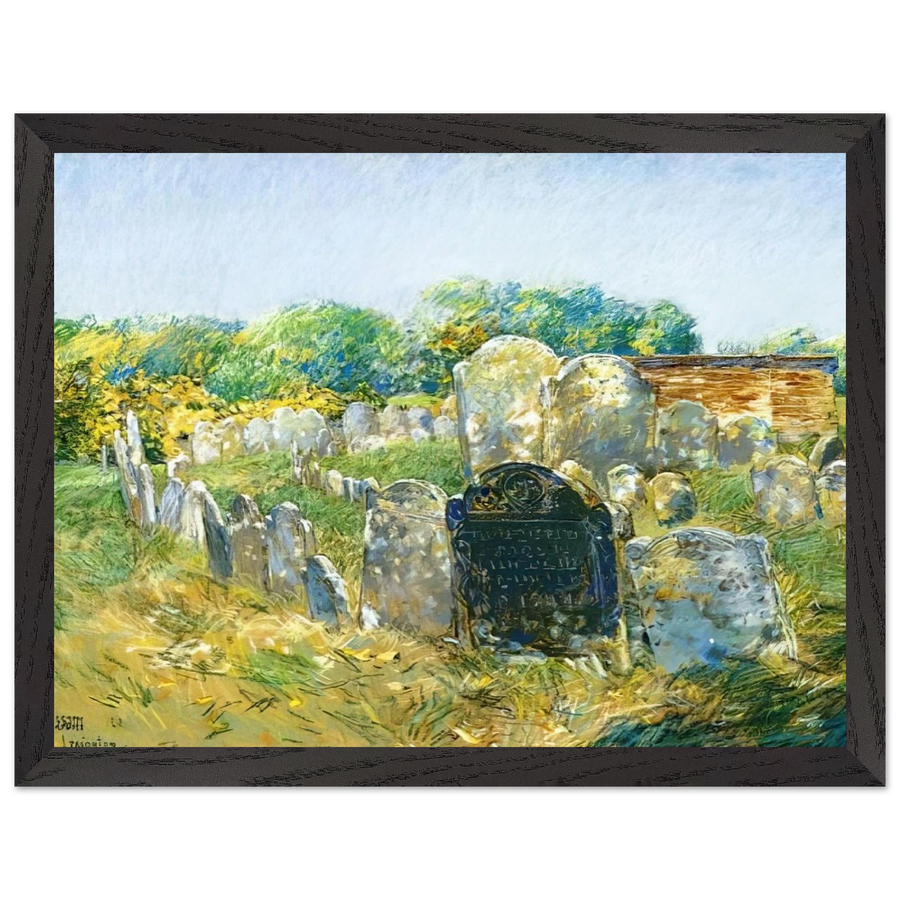 Colonial Graveyard at Lexington by Childe Hassam — Framed art print at Zephyeer