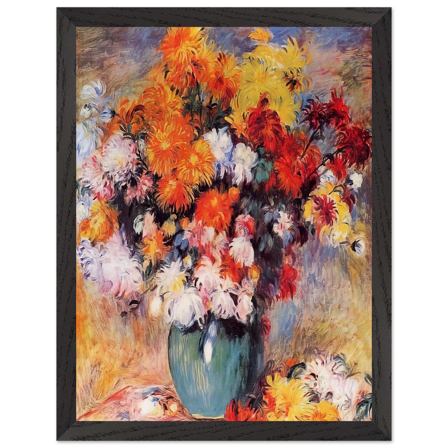 Vase of Chrysanthemums by Pierre-Auguste Renoir — Framed art print at Zephyeer