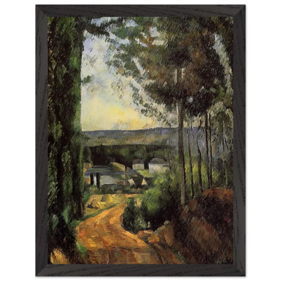 Road, Trees and Lake by Paul Cézanne — Framed art print at Zephyeer