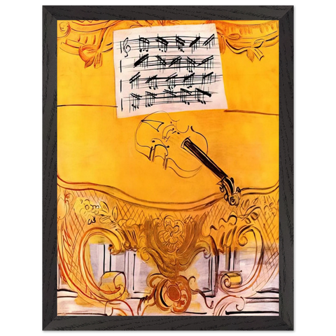 THE YELLOW CONSOLE WITH A VIOLIN 1949 by Raoul Dufy — Framed art print at Zephyeer
