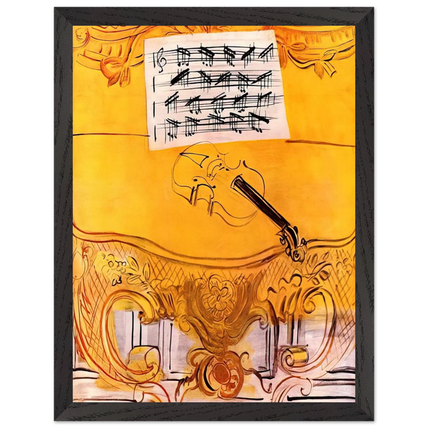 THE YELLOW CONSOLE WITH A VIOLIN 1949 by Raoul Dufy — Framed art print at Zephyeer