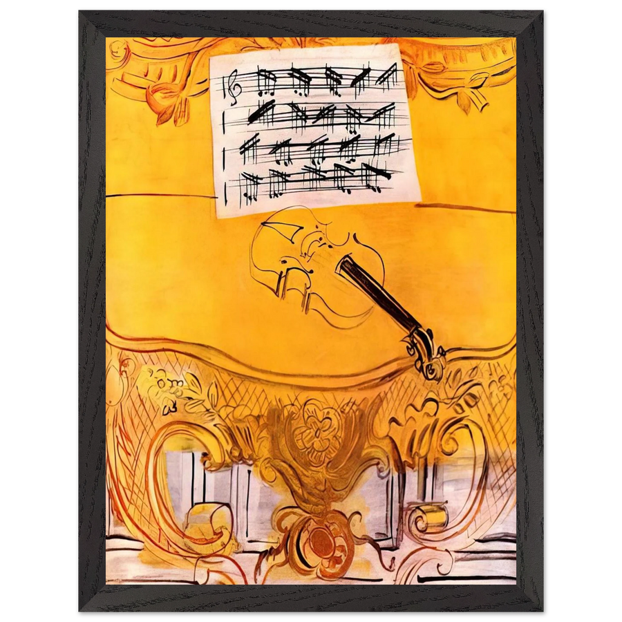 THE YELLOW CONSOLE WITH A VIOLIN 1949 by Raoul Dufy — Framed art print at Zephyeer