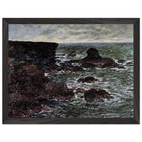 Rocky Coast and the Lion Rock, Belle-Ile by Claude Monet — Framed art print at Zephyeer