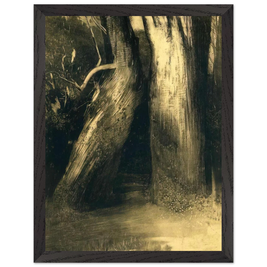 TWO TREES 1875 by Odilon Redon — Framed art print at Zephyeer