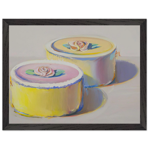 Rosebud Cakes - 1995 by Wayne Thiebaud — Framed art print at Zephyeer