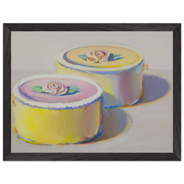 Rosebud Cakes - 1995 by Wayne Thiebaud — Framed art print at Zephyeer