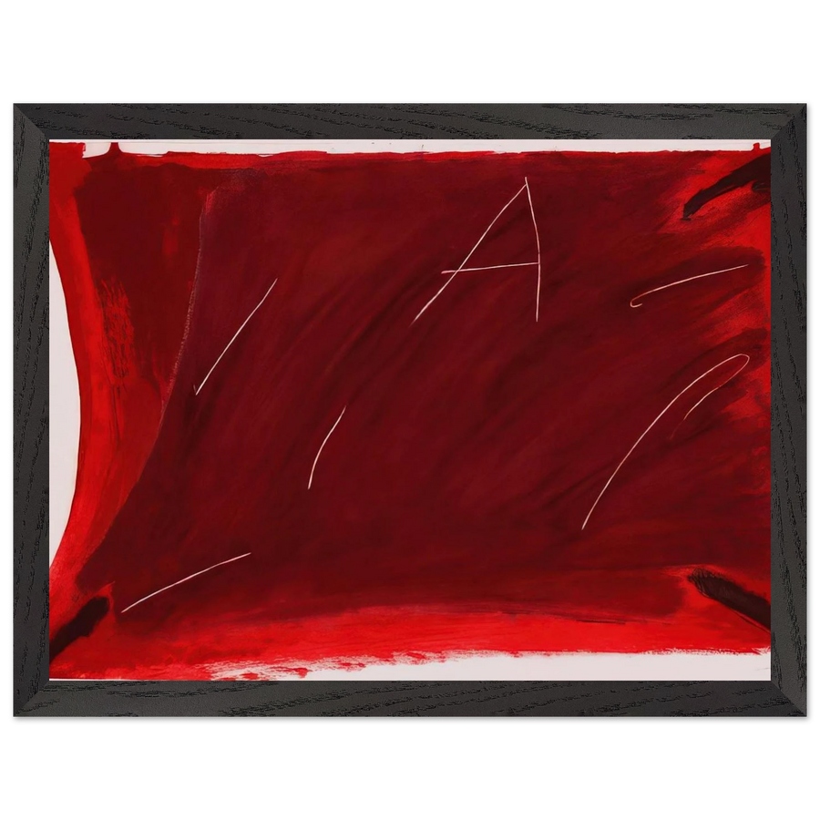 NEGRE I ROIG V A DAMUNT VERMELL 1976 by Antoni Tapies — Framed art print at Zephyeer