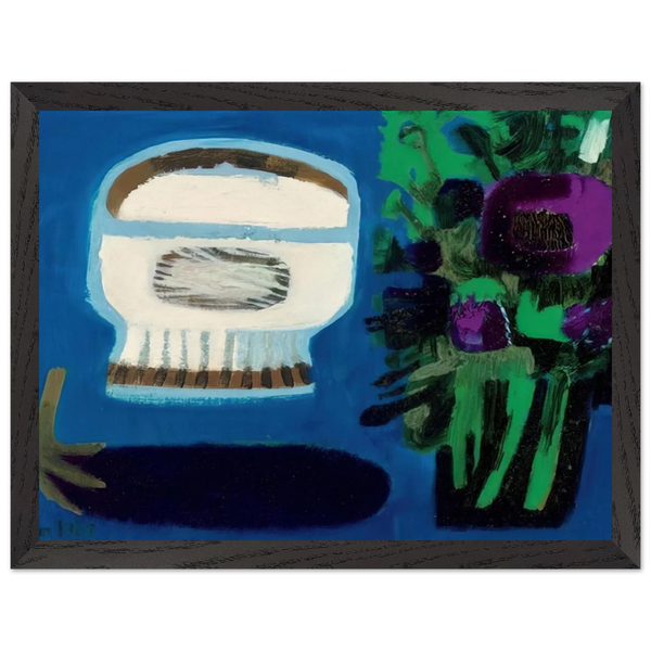 Aubergine and flowers - 1968 by Mary Fedden — Framed art print at Zephyeer