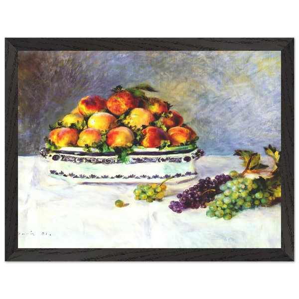 Still life with peaches and grapes by Pierre-Auguste Renoir — Framed art print at Zephyeer