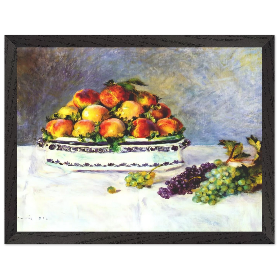 Still life with peaches and grapes by Pierre-Auguste Renoir — Framed art print at Zephyeer