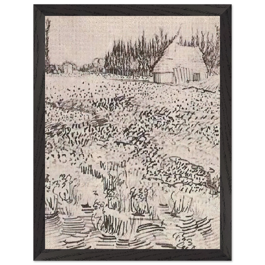 Landscape with Hut in the Camargue by Vincent van Gogh — Framed art print at Zephyeer