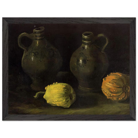 Still Life with Two Jars and Two Pumpkins by Vincent van Gogh — Framed art print at Zephyeer