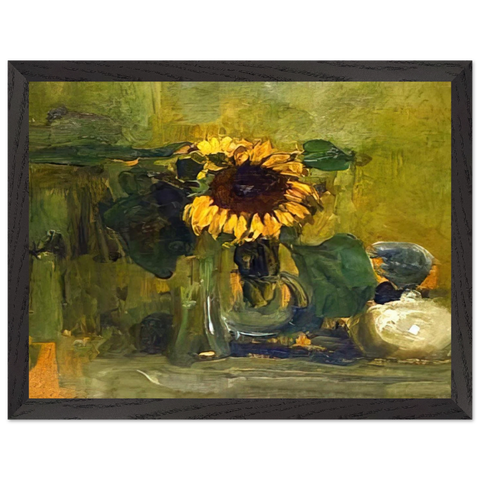 Still life with Sunflower by Piet Mondrian — Framed art print at Zephyeer