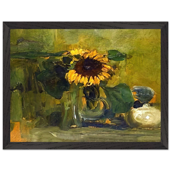 Still life with Sunflower by Piet Mondrian — Framed art print at Zephyeer