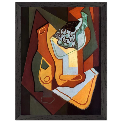 BOTTLE WINE GLASS AND FRUIT BOWL by Juan Gris — Framed art print at Zephyeer