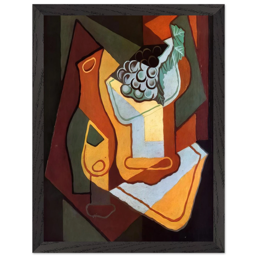 BOTTLE WINE GLASS AND FRUIT BOWL by Juan Gris — Framed art print at Zephyeer