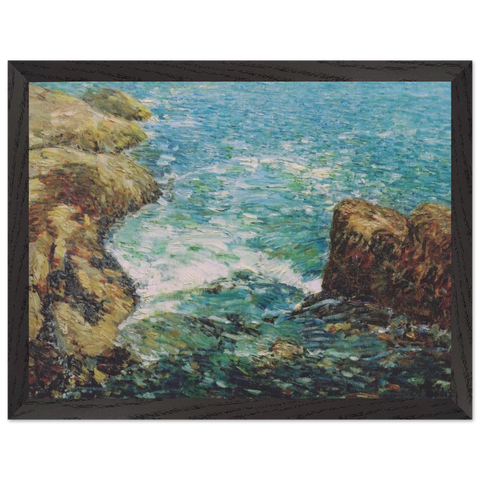 Surf and Rocks by Childe Hassam — Framed art print at Zephyeer