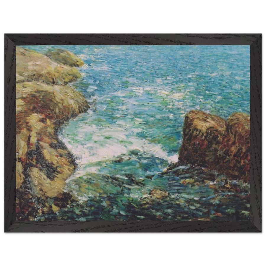 Surf and Rocks by Childe Hassam — Framed art print at Zephyeer