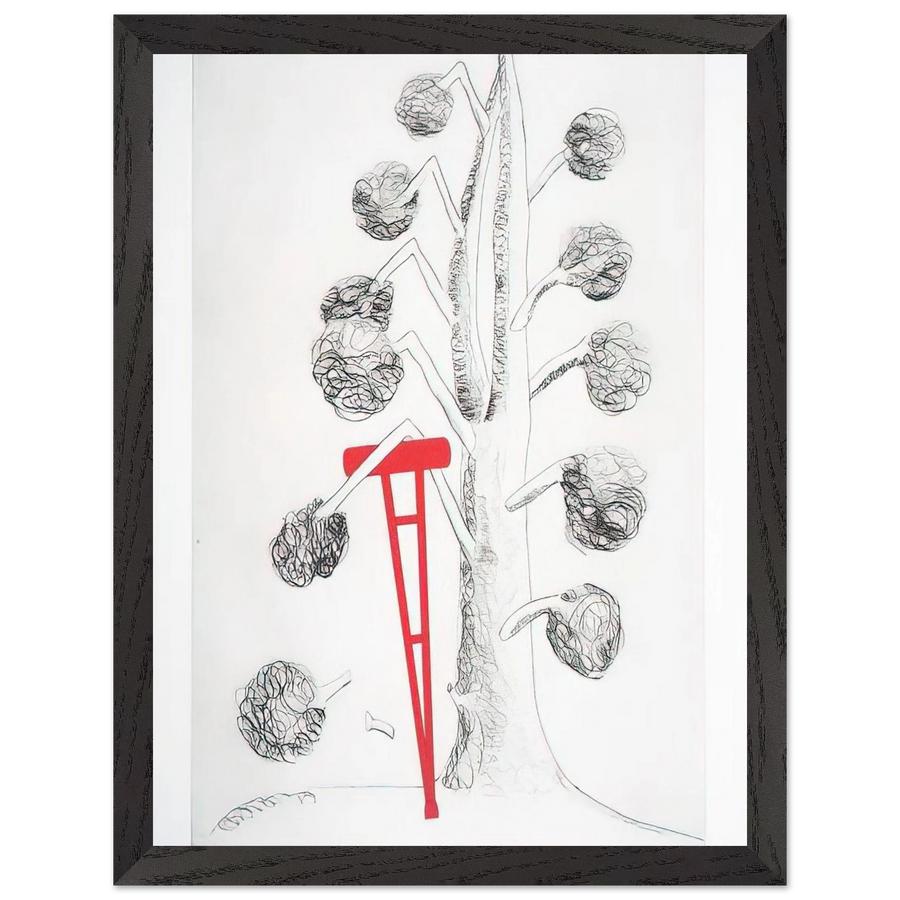 TREE WITH RED CRUTCH 1998 by Louise Bourgeois — Framed art print at Zephyeer