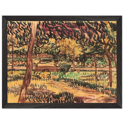 Trees in the Garden of the Asylum by Vincent van Gogh — Framed art print at Zephyeer