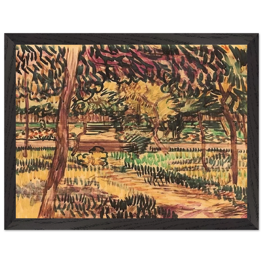Trees in the Garden of the Asylum by Vincent van Gogh — Framed art print at Zephyeer