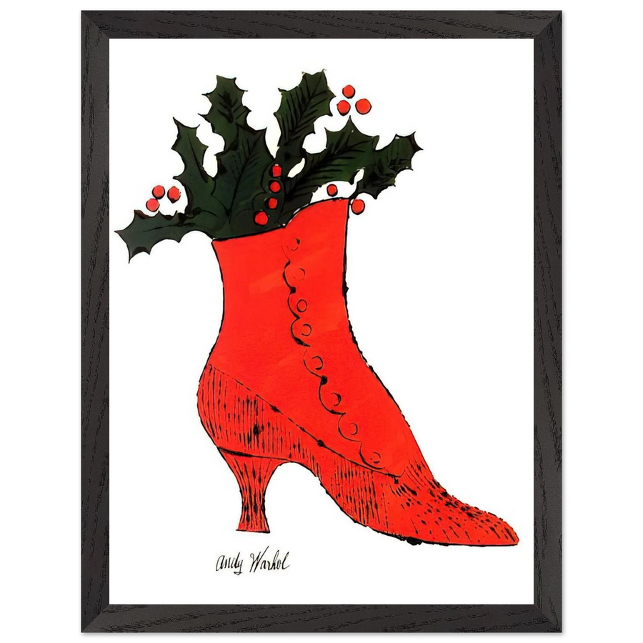 Untitled  red Boot Wit Holly by Andy Warhol — Framed art print at Zephyeer