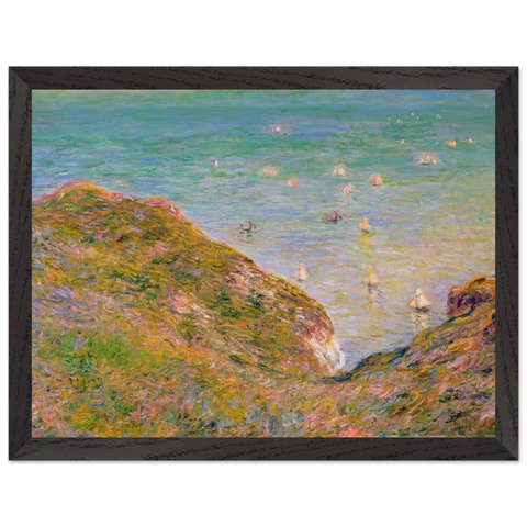 View from the Cliff at Pourville, Bright Weather by Claude Monet — Framed art print at Zephyeer