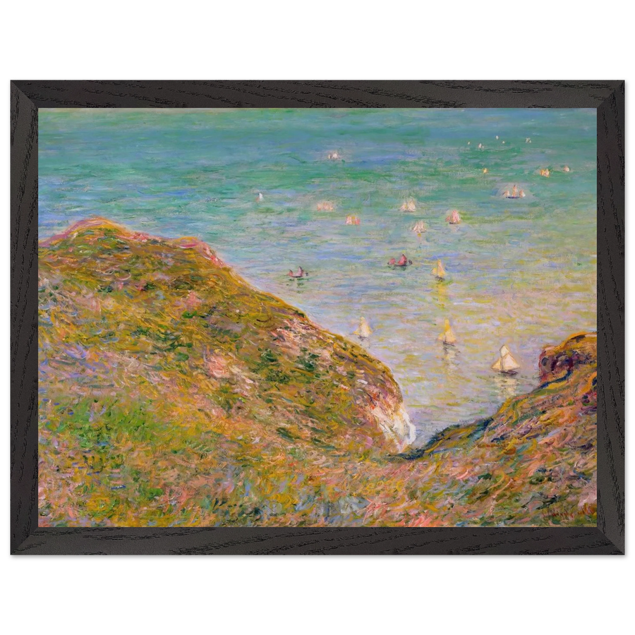 View from the Cliff at Pourville, Bright Weather by Claude Monet — Framed art print at Zephyeer