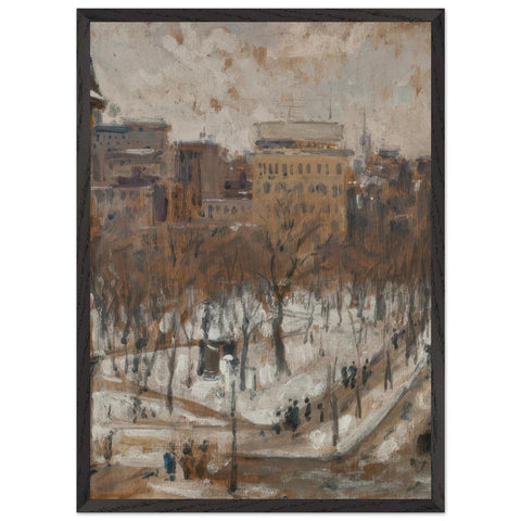 SQUARE IN PARIS SNOWY WEATHER by Gustave Caillebotte — Framed art print at Zephyeer