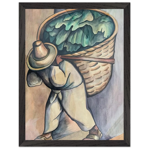 EL CARGADOR DE HOJAS DE PLATANO 1953 by Diego Rivera — Framed art print at Zephyeer