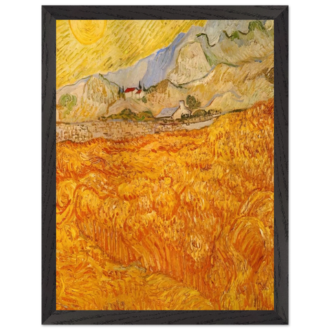 Wheat Field behind Saint Paul Hospital with a Reaper by Vincent van Gogh — Framed art print at Zephyeer