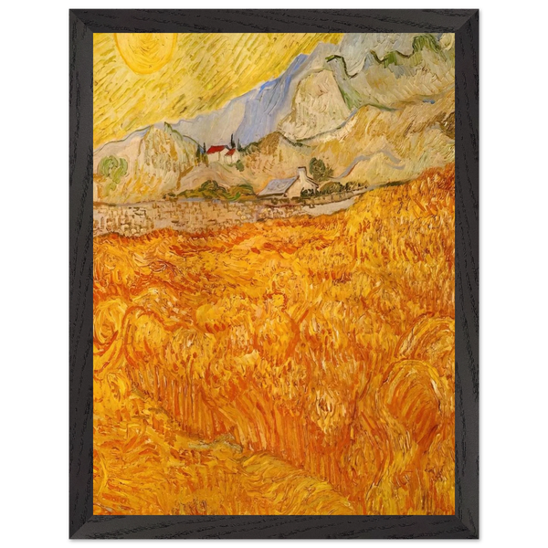 Wheat Field behind Saint Paul Hospital with a Reaper by Vincent van Gogh — Framed art print at Zephyeer