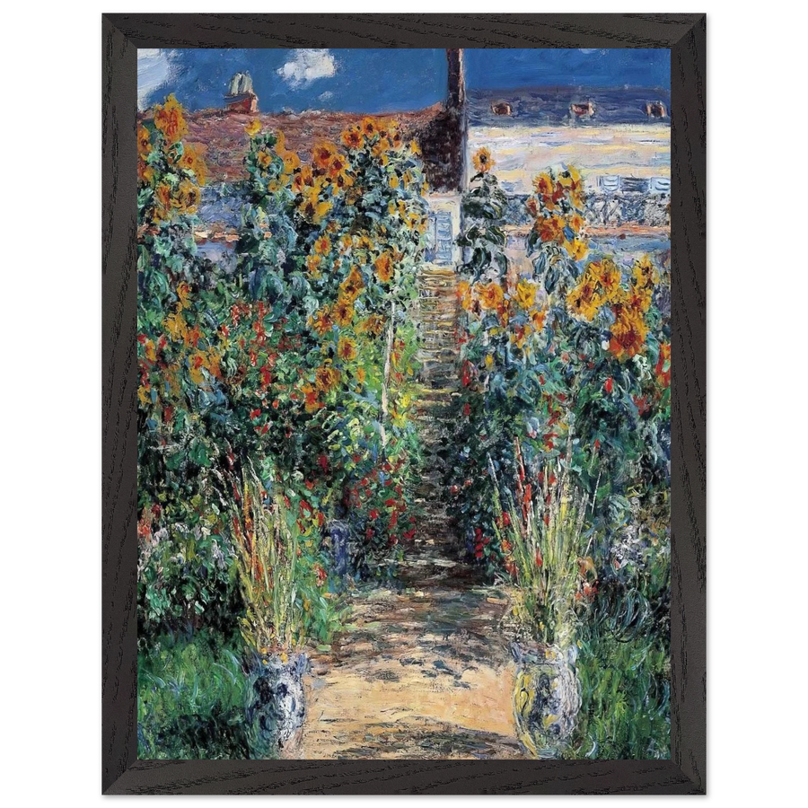The Garden at Vetheuil by Claude Monet — Framed art print at Zephyeer