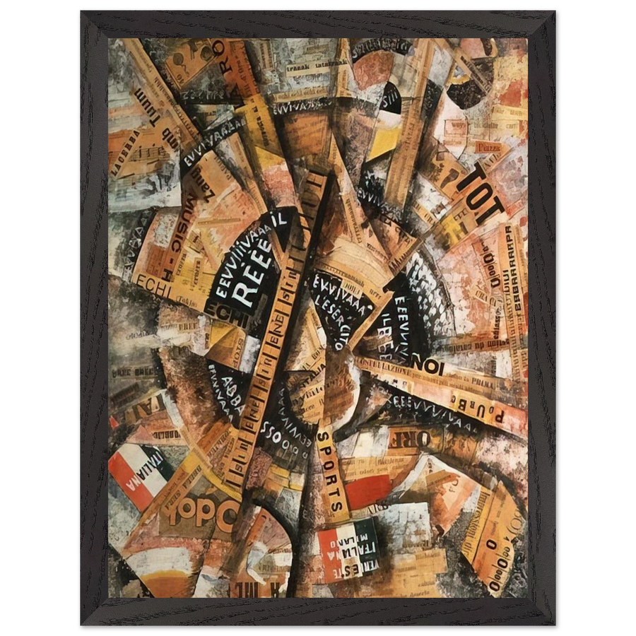 INTERVENTIONIST DEMONSTRATION PATRIOTIC HOLIDAY FREEWORD PAINTING 1914 1914 by Carlo Carra — Framed art print at Zephyeer