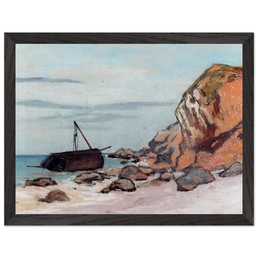 Saint-Adresse, Beached Sailboat by Claude Monet — Framed art print at Zephyeer