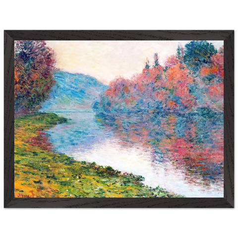 Banks of the Seine at Jenfosse - Clear Weather by Claude Monet — Framed art print at Zephyeer