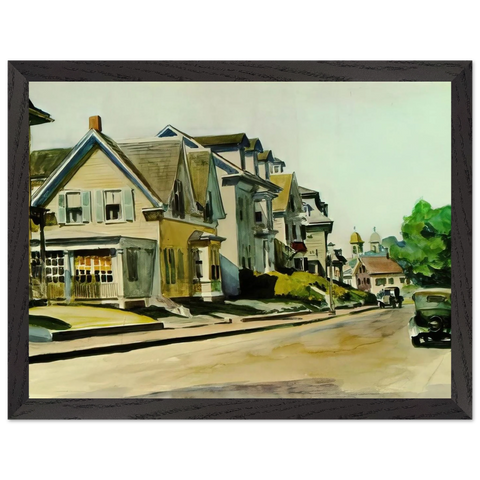 Sun on Prospect Street Gloucester, Massachusetts by Edward Hopper — Framed art print at Zephyeer