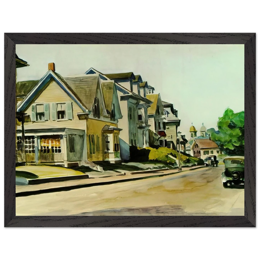 Sun on Prospect Street Gloucester, Massachusetts by Edward Hopper — Framed art print at Zephyeer