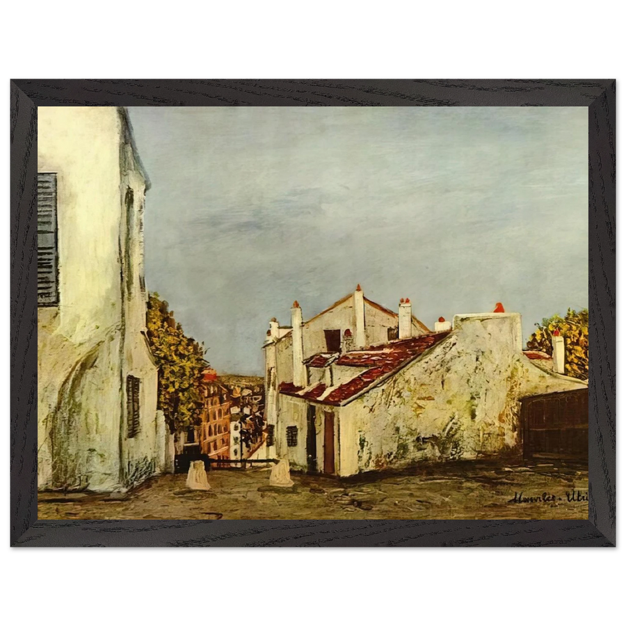 HOUSES IN MONTMARTRE by Maurice Utrillo — Framed art print at Zephyeer