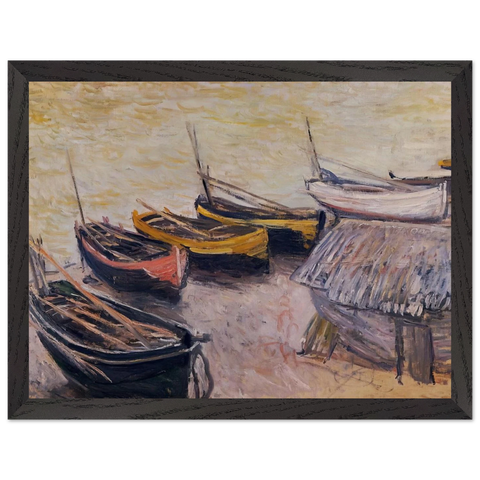 Boats on the Beach by Claude Monet — Framed art print at Zephyeer