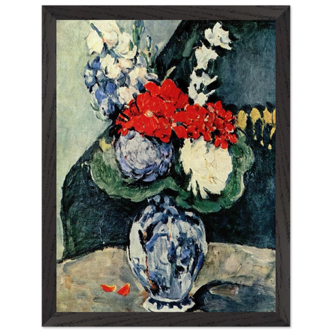 Still life, Delft vase with flowers by Paul Cézanne — Framed art print at Zephyeer