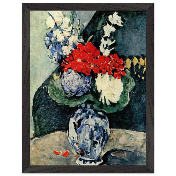 Still life, Delft vase with flowers by Paul Cézanne — Framed art print at Zephyeer