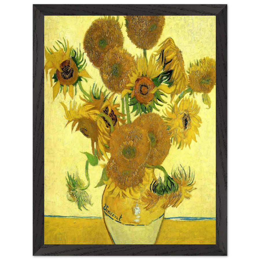 Still Life - Vase with Fifteen Sunflowers by Vincent van Gogh — Framed art print at Zephyeer