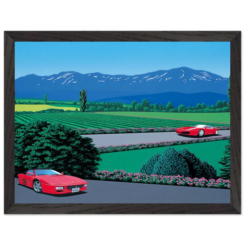 Ferraris traversing the lands by Hiroshi Nagai — Framed art print at Zephyeer