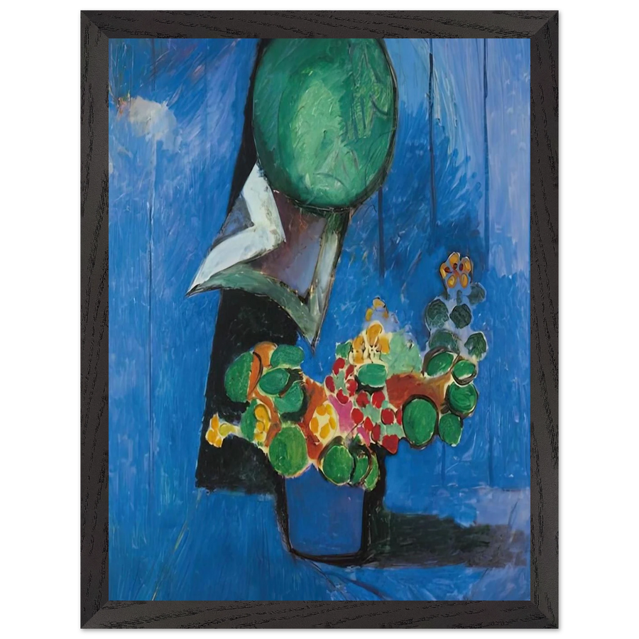 FLOWERS AND CERAMIC PLATE 1913 by Henri Matisse — Framed art print at Zephyeer