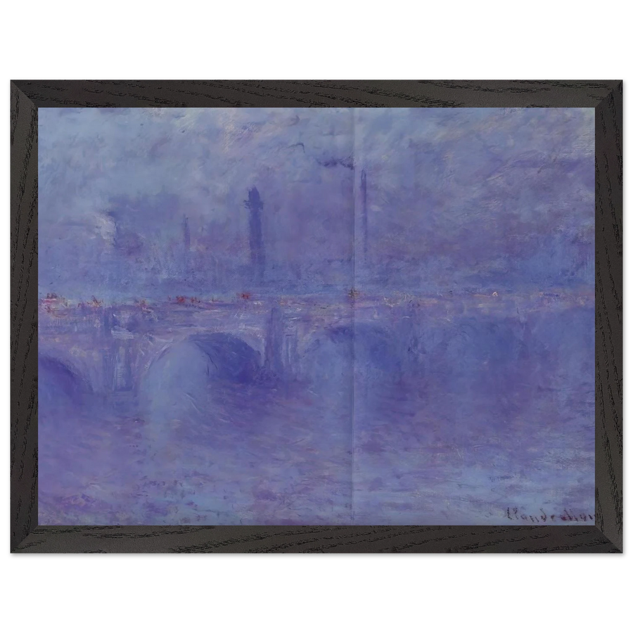 Waterloo Bridge, Effect of Fog by Claude Monet — Framed art print at Zephyeer