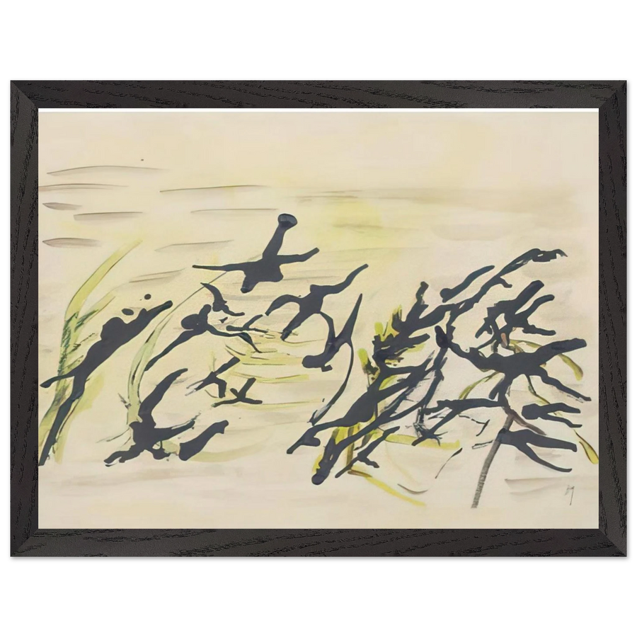 Composition - Surrealism, Tachisme by Henri Michaux — Framed art print at Zephyeer